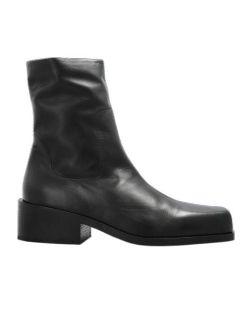 Marsèll Black Marsèll Square Toe Zipped Boots for men