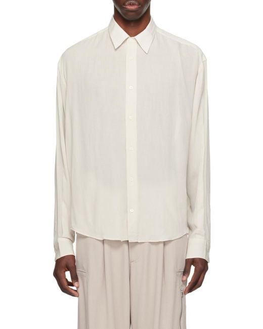 AMI White Long-Sleeved Buttoned Shirt for men