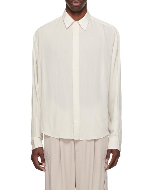 AMI White Long-Sleeved Buttoned Shirt for men