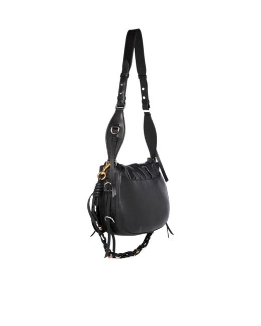 Isabel Marant Black Bolton Drawstring Detailed Shoulder Bag