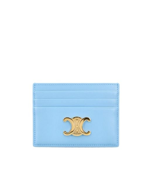 Céline Blue Card Holder Triomphe