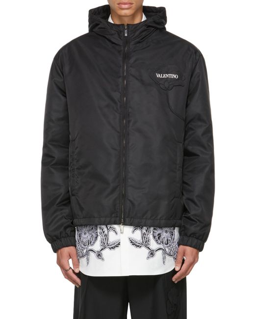 Valentino Black Garden Windbreaker Jacket for men