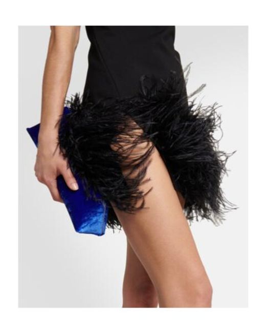 The Attico Black Feather-Trimmed Minidress
