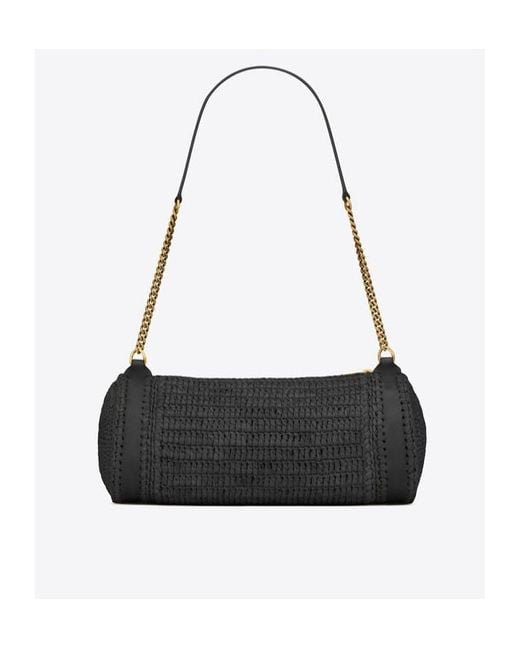 Saint Laurent Black Cassandre Small Cylindric Bag