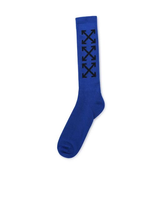 Off-White c/o Virgil Abloh Blue Logo Intarsia Socks for men
