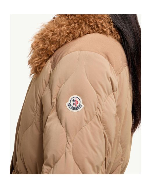Moncler Brown Quintin 3-In-1 Shearling-Trimmed Short Quilted Jacket