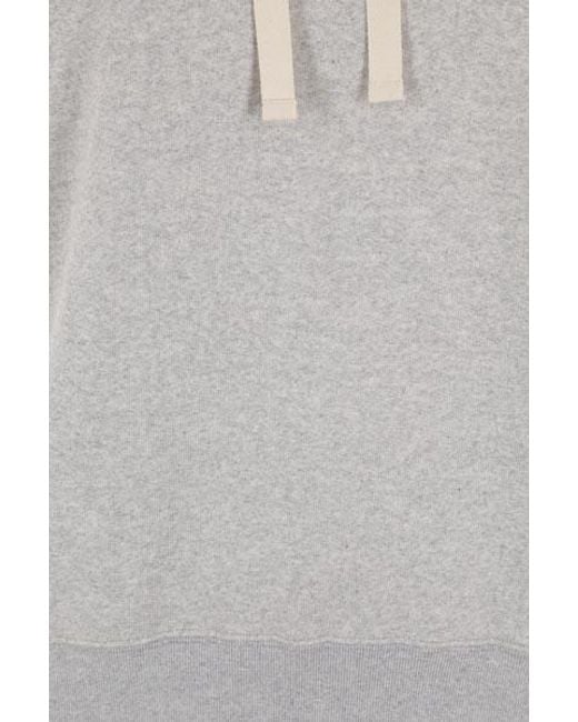 Jil Sander Gray Logo Patch Drawstring Hoodie