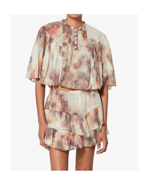 Isabel Marant Pink Isabel Marant Étoile Veelia Tie-Dye Blouse