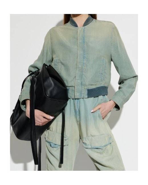 DIESEL Green De Rania Cropped Bomber Jacket
