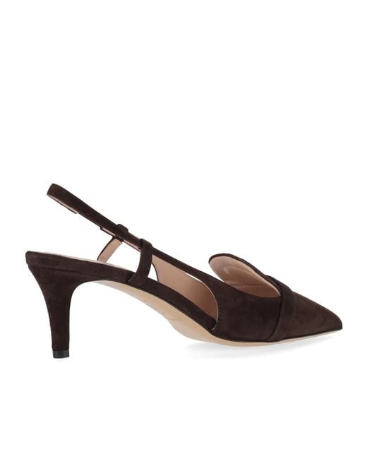 P.A.R.O.S.H. Brown Pointed Toe Slingback Pumps