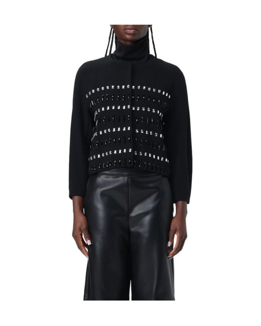 Max Mara Black Studio Manto Crewneck Jacket