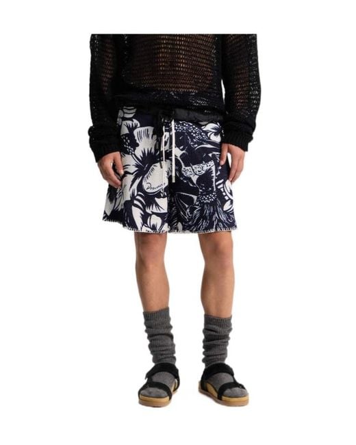 DSquared² Blue Floral-Pattern Shorts for men