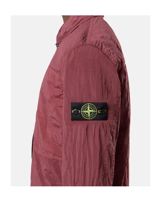 Stone Island Purple Regular-Fit Zip-Up Overshirt With Chest Pocket for men