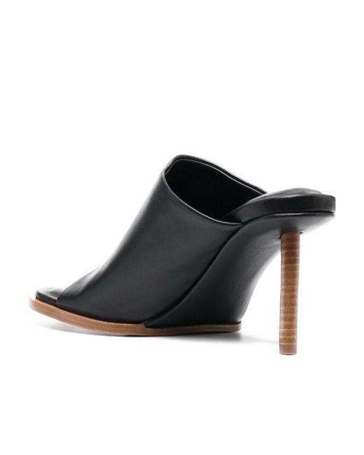 Jacquemus Black Les Mules Rond Carré Leather Mules