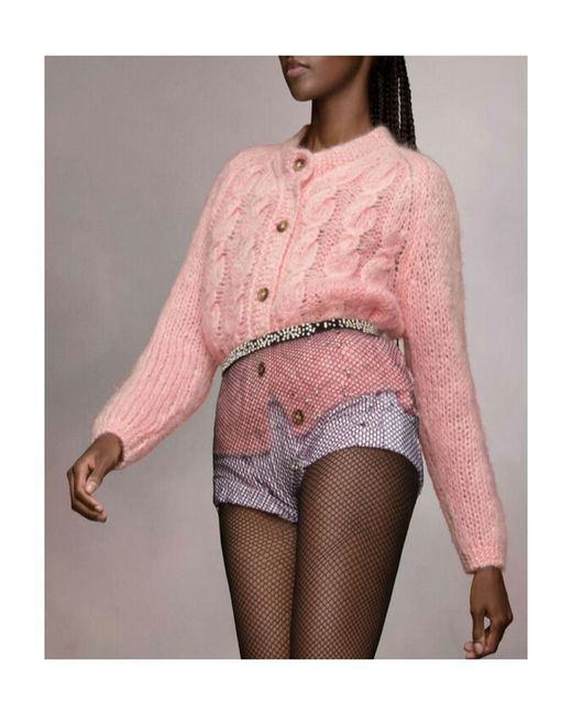 Maison Margiela Pink Buttoned Down Knitted Cardigan