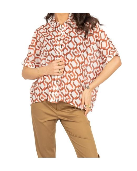 Max Mara Multicolor Short Sleeve Shirt