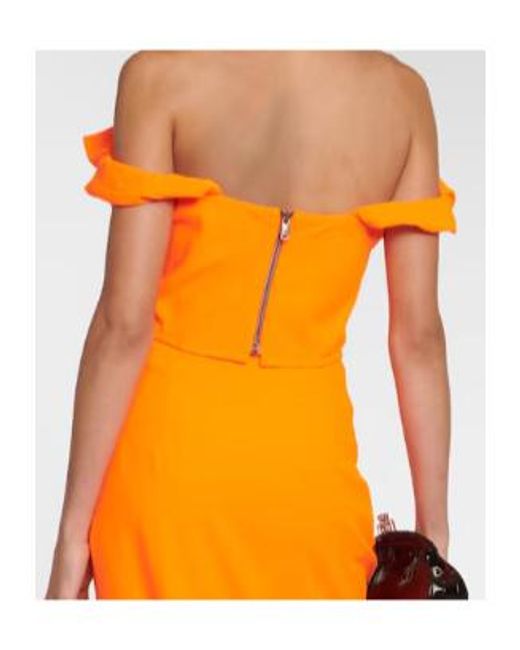 Vivienne Westwood Orange Off-The-Shoulder Crepe Bustier Top
