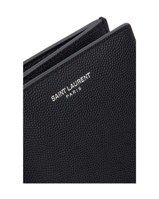 Saint Laurent Black Paris Classic Continental Wallet for men