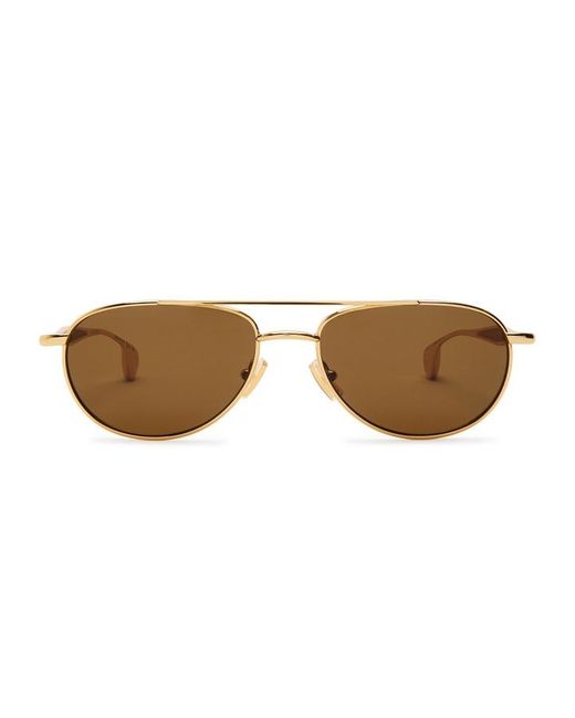 Bottega Veneta White Aviator-Style Sunglasses