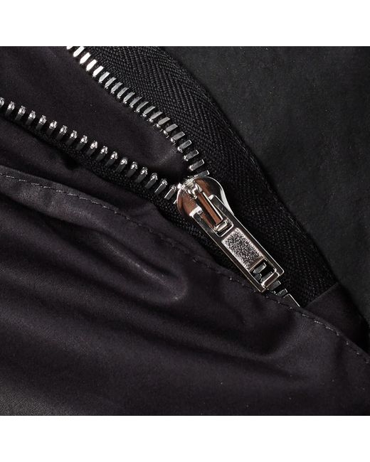 Rick Owens Black Long-Sleeved Leather Jacket for men