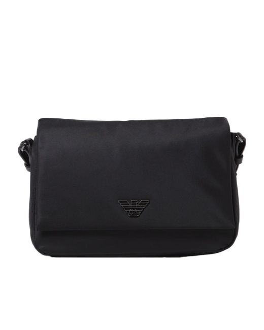 Emporio Armani Black Shoulder Messenger Bag for men