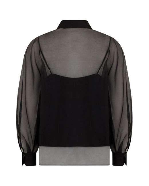 Max Mara Black Studio Libbra Floral Patterned Top