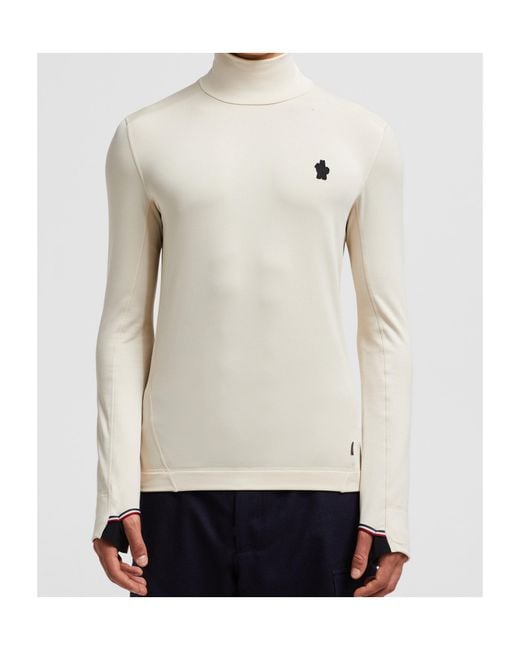 Moncler White Grenoble Polartec Polo Neck Jumper for men