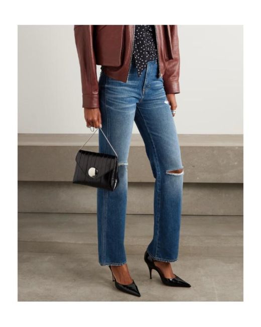Veronica Beard Blue Dylan Distressed Jeans