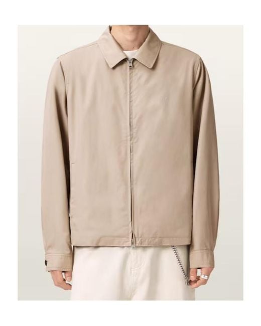 AllSaints Natural Trey Zip-Up Jacket for men