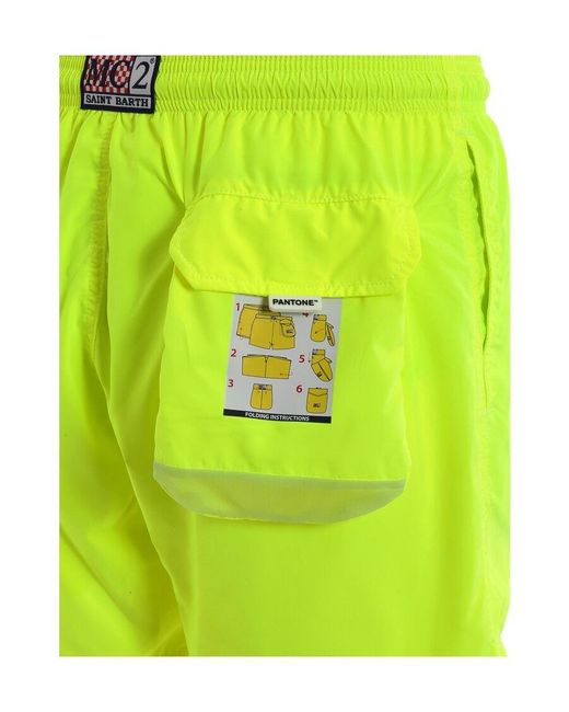 Mc2 Saint Barth Green Lighting Drawstring Swim Shorts for men