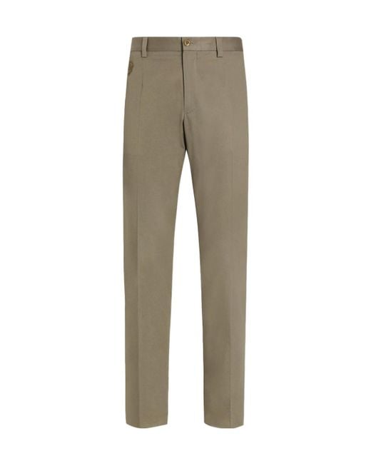 Dolce & Gabbana Gray Logo-Embroidered Trousers for men