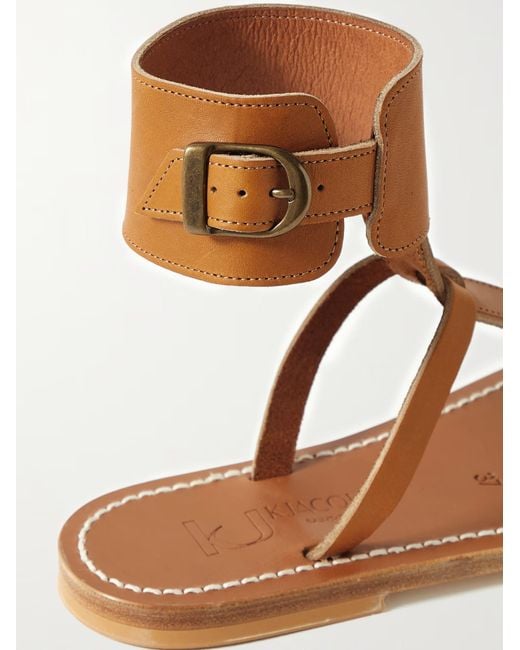 K. Jacques Brown Solid Leather Sandals