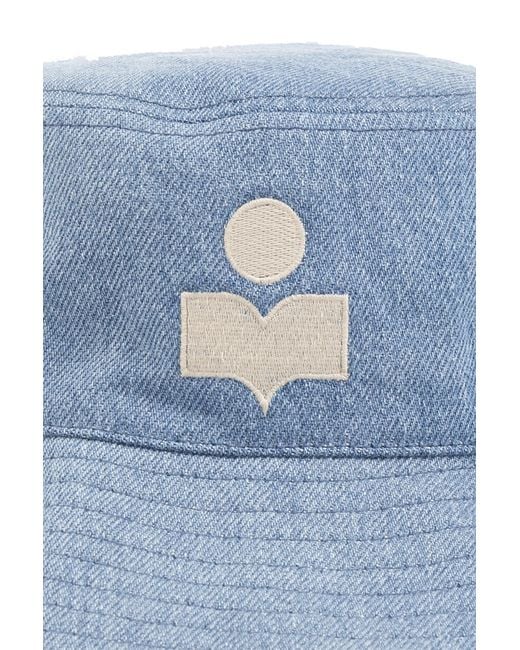 Isabel Marant Blue Delya Logo Embroidered Bucket Hat
