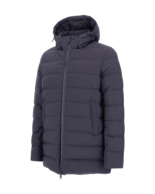 Herno Blue Hooded Padded Coat for men