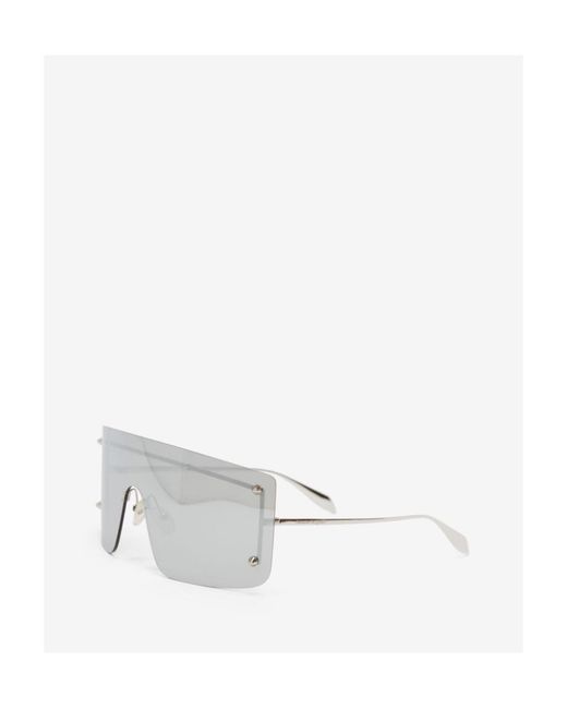 McQueen White Eyewear Oversized Frame Sunglasses