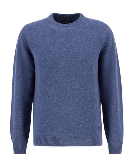 Barbour Blue Crew Neck Sweater for men