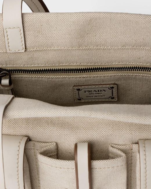 Prada Multicolor Route Large Canvas And Leather Tote Bag