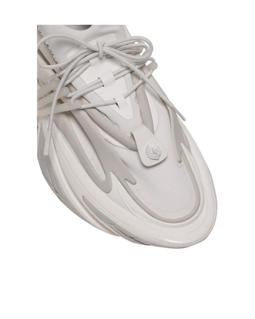 Balmain Gray Unicorn Lace-Up Sneakers for men