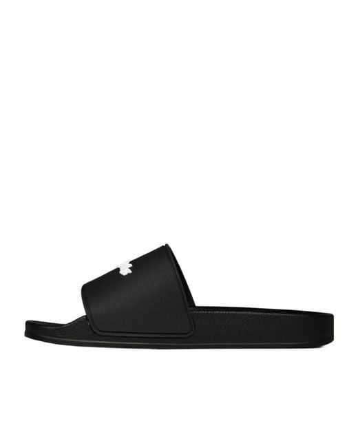 Palm Angels Black Monogram Pool Slider