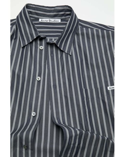 Acne Gray Striped Shirt for men