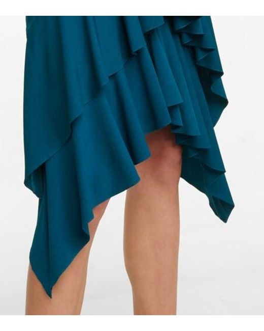 Alexandre Vauthier Blue Jersey Halterneck Midi Dress