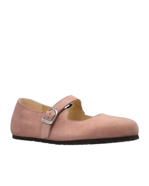 Birkenstock Pink Santa Clarita Leather Ballet Flats