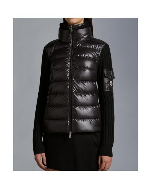 Moncler Black Panelled Zip-Up Padded Jacket