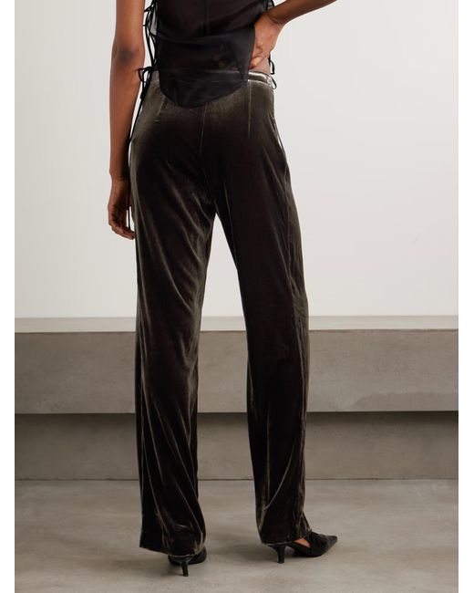 LeKasha Black San Polo Velvet Wide-Leg Pants