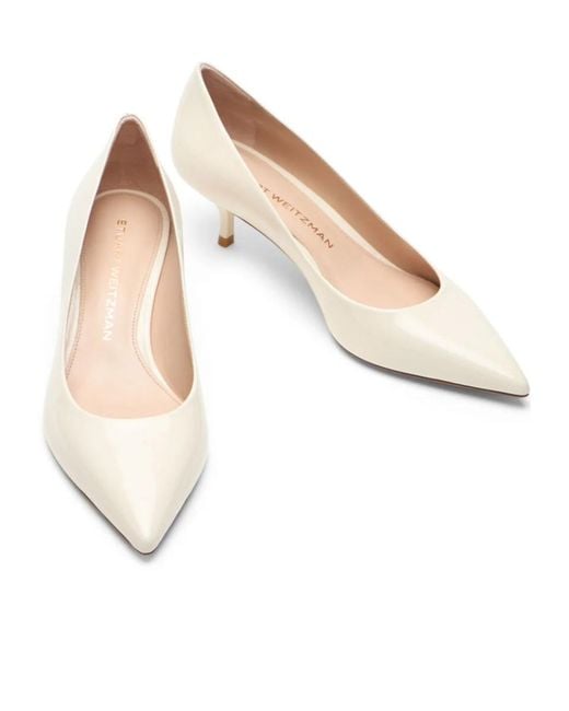Stuart Weitzman White Stuart Power Pump 50