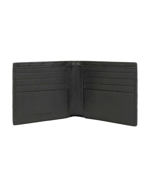 Bottega Veneta Black Intreccio Bi-Fold Wallet for men