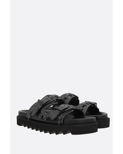 Toga Black Round-Toe Flat Sandals