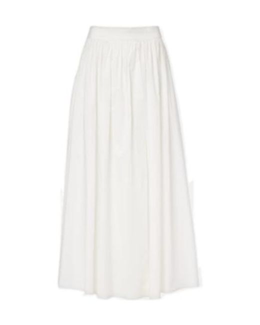 Adriana Degreas White Cotton Maxi Skirt