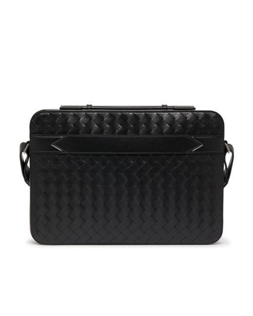 Bottega Veneta Black Weaving Detail Briefcase for men