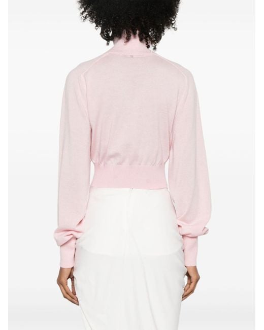 Sportmax Pink High Neck Long-Sleeved Jumper